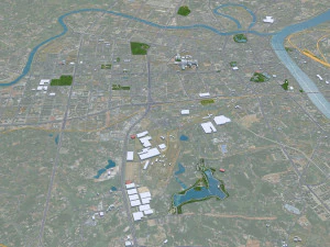 Hengyang city Hunan China 50km 3D Model