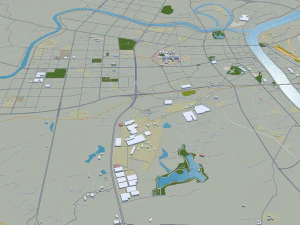 Hengyang city Hunan China 50km 3D Model