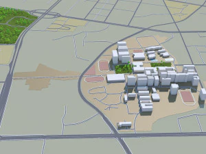 Hengyang city Hunan China 50km 3D Model