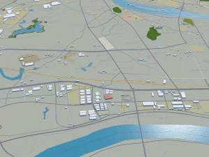 Hengyang city Hunan China 50km 3D Model