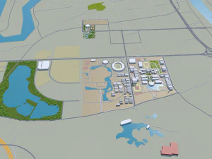 Hengyang city Hunan China 50km 3D Model