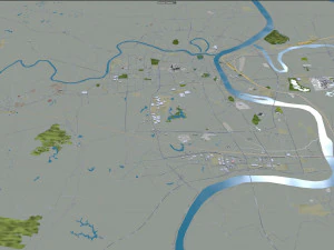Hengyang city Hunan China 50km 3D Model