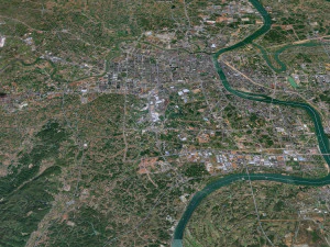 Hengyang city Hunan China 50km 3D Model