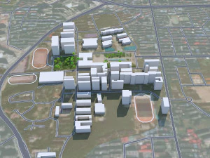 Hengyang city Hunan China 50km 3D Model