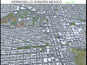 Cidade de Hermosillo Sonora México 25 km Modelo 3D