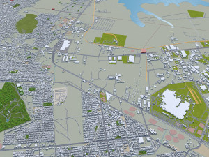 Hermosillo city Sonora Mexico 25km 3D Model