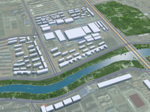 Hohhot Inner city Mongolia China 55km Modelo 3D