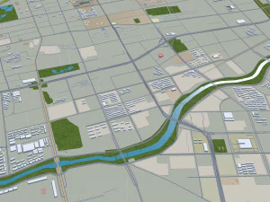 Hohhot Inner city Mongolia China 55km 3D Model