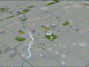 Hohhot Inner city Mongolia China 55km 3D Model
