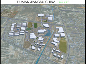 Huaian city Jiangsu China 50km 3D 모델