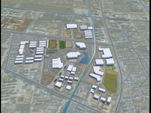 Huaian city Jiangsu China 50km 3D Model
