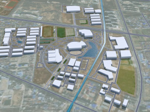 Huaian city Jiangsu China 50km 3D Model