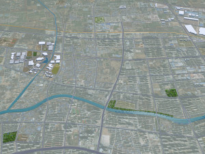 Huaian city Jiangsu China 50km 3D Model