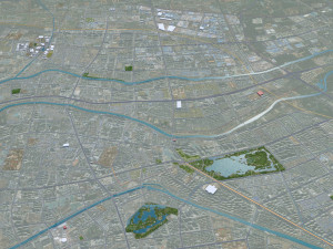 Huaian city Jiangsu China 50km 3D Model