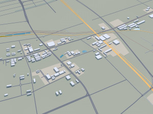Huaian city Jiangsu China 50km 3D Model
