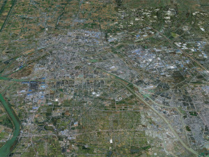 Huaian city Jiangsu China 50km 3D Model