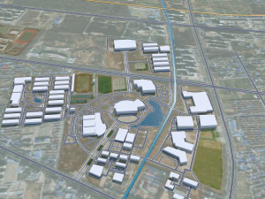 Huaian city Jiangsu China 50km 3D Model