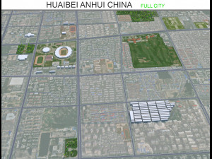 Huaibei city Anhui China 35km 3D 모델