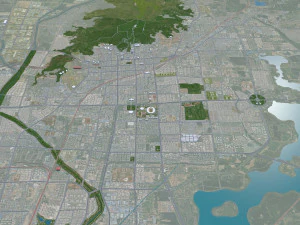 Huaibei city Anhui China 35km 3D Model