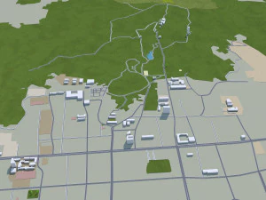 Huaibei city Anhui China 35km 3D Model