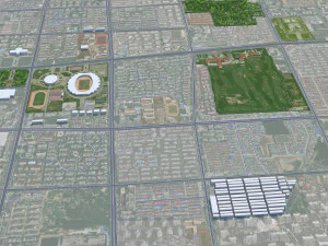 Huaibei city Anhui China 35km 3D Model
