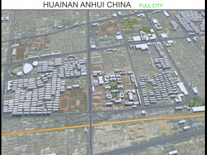 Huainan city Anhui China 55km 3D 모델
