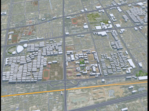 Huainan city Anhui China 55km 3D Model