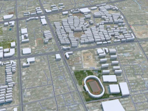 Huainan city Anhui China 55km 3D Model