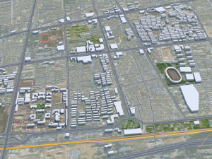 Huainan city Anhui China 55km 3D Model