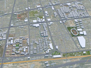 Huainan city Anhui China 55km 3D Model