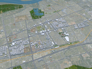 Huainan city Anhui China 55km 3D Model