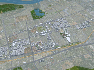 Huainan city Anhui China 55km 3D Model