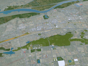 Huainan city Anhui China 55km 3D Model