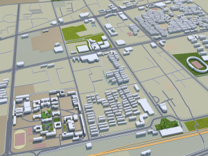 Huainan city Anhui China 55km 3D Model