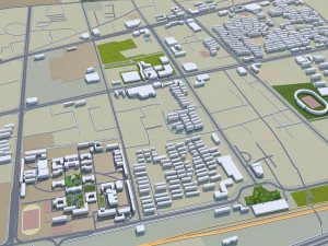 Huainan city Anhui China 55km 3D Model