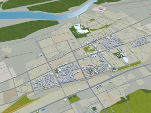 Huainan city Anhui China 55km 3D Model
