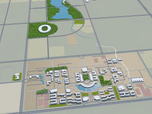 Huainan city Anhui China 55km 3D Model