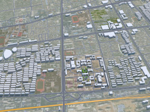 Huainan city Anhui China 55km 3D Model