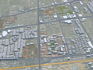 Huainan city Anhui China 55km 3D Model