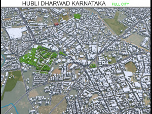 Hubli Dharwad city Karnataka 20km 3Dモデル