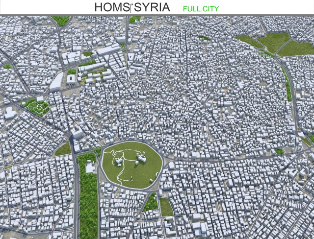 Homs city Syria 20km 3Dモデル .c4d .max .obj .3ds .fbx .stl .blend 
