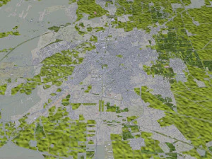 Homs city Syria 20km 3D Model