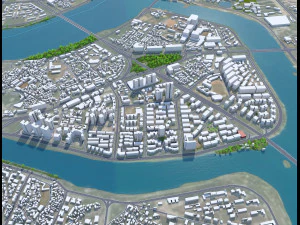 Huizhou Guangdong city Province China 80km 3D Model