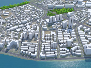 Huizhou Guangdong city Province China 80km 3D मॉडल
