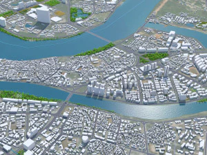 Huizhou Guangdong city Province China 80km 3D Model
