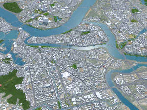 Huizhou Guangdong city Province China 80km 3D Model