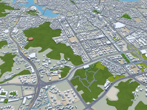 Huizhou Guangdong city Province China 80km 3D Model