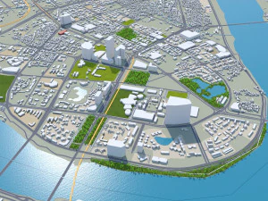 Huizhou Guangdong city Province China 80km 3D Model