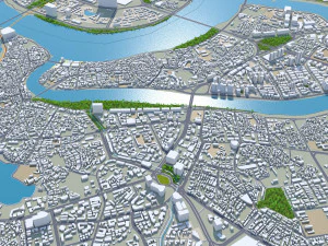 Huizhou Guangdong city Province China 80km 3D Model