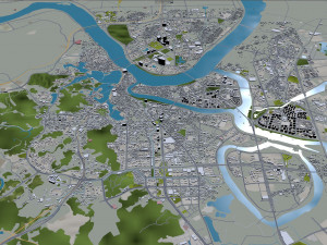 Huizhou Guangdong city Province China 80km 3D मॉडल